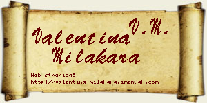 Valentina Milakara vizit kartica